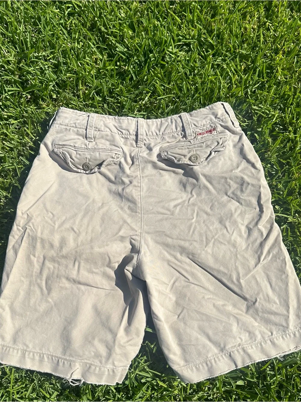 Abercrombie & Fitch Men's Light Khaki Flat Front Shorts Chino Size 30